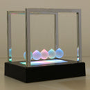 LED Light up Newton's Cradle Balance Balls Science Psychology Desk Toy Home Office Decoration Black Base 5.9x4.5x6.1in