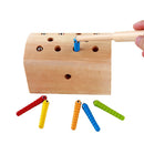 Wooden Magnetic Catch Insects Game Toys Kids Early Education Puzzle Children Toys Wood Color