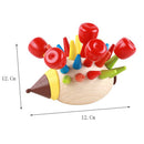 4.7x4.7inch Children Wooden Magnetic Colorful Hedgehog Blocks Model Puzzle Assemble Toys for Baby Kids Early Education Fine Motor Skills