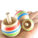 3 Pieces Wooden Colorful Spinning Top Rotating Gyro Kids Children Wooden Classic Tops Science Turn Upside Down Wooden Gyro Party Toys Educational Toys