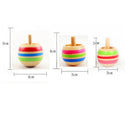3 Pieces Wooden Colorful Spinning Top Rotating Gyro Kids Children Wooden Classic Tops Science Turn Upside Down Wooden Gyro Party Toys Educational Toys