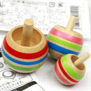 3 Pieces Wooden Colorful Spinning Top Rotating Gyro Kids Children Wooden Classic Tops Science Turn Upside Down Wooden Gyro Party Toys Educational Toys