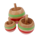 3 Pieces Wooden Colorful Spinning Top Rotating Gyro Kids Children Wooden Classic Tops Science Turn Upside Down Wooden Gyro Party Toys Educational Toys
