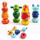 4inch 4Pieces/Set Cute Screws Animal Dolls Nuts Assembled Animal Bowling Ball Toys Children Kids Educational Toys Xmas Gifts