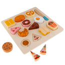 Showy Magnetic Wood Food Dessert Pretend Play Set Kids Colorful Hand Eye Coordination Toy