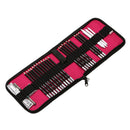 Set of 29 Pieces Assorted Sketching Charcoal Pencil Set Sketch Pencils w/ Zip 36-holes Pencial Bag Red
