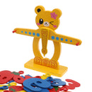Cute Wooden Fruit Digital Blocks Balancing Scale Building Blocks Stacking Mathematics Toy