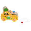 Baby Kid Children Developmental Wooden Sound Bear Drum Drag Along Walker Toys