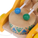 Baby Kid Children Developmental Wooden Sound Bear Drum Drag Along Walker Toys