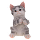 Cute Resin Maine Coon Cat Figurine with Welcome Signs Home Garden Decor 9'' Height