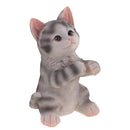 Cute Resin Maine Coon Cat Figurine with Welcome Signs Home Garden Decor 9'' Height