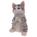 Cute Resin Maine Coon Cat Figurine with Welcome Signs Home Garden Decor 9'' Height