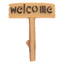 Cute Resin Maine Coon Cat Figurine with Welcome Signs Home Garden Decor 9'' Height