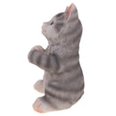 Cute Resin Maine Coon Cat Figurine with Welcome Signs Home Garden Decor 9'' Height