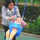 High Quality Children High Back Full Bucket Swing Seat with Metal Triangle Playground Backyard Outdoor Fun Toy Blue