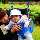 High Quality Children High Back Full Bucket Swing Seat with Metal Triangle Playground Backyard Outdoor Fun Toy Blue