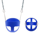 High Quality Children High Back Full Bucket Swing Seat with Metal Triangle Playground Backyard Outdoor Fun Toy Blue