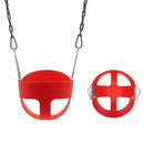 High Quality Children High Back Full Bucket Swing Seat with Metal Triangle Playground Backyard Outdoor Fun Toy Red