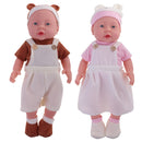 Handmade Realistic Baby Doll Vinyl Realistic 16'' Newborn Baby Doll Boy with Clothes Hat Lifelike Alive Kids Birthday Xmas Gift