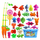 32 Pieces Fish Model Set Baby Magnetic Fishing Bath Toy Kid Pretend Play
