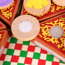 Funny Magnetic Wood Vegetables Pizza Pretend Play Set Kids Colorful Hand Eye Coordination Toy