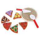Funny Magnetic Wood Vegetables Pizza Pretend Play Set Kids Colorful Hand Eye Coordination Toy