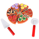 Funny Magnetic Wood Vegetables Pizza Pretend Play Set Kids Colorful Hand Eye Coordination Toy