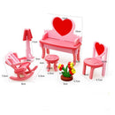 3D Wood Puzzle Dressing Table Set DIY Assembly Blocks Model Kids Pretend Play Hands-on Toy Home Decor