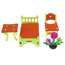 3D Wood Puzzle Bedroom Furniture Set DIY Assembly Blocks Model Kids Pretend Play Hands-on Toy Home Decor