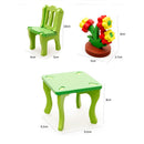 Colorful 3D Wood Puzzle Dining Table Set Model Assembly Blocks Children Hand Eye Coordination Toy