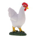 Environmental PVC Realistic Zoo Figures Jungle Farm Animals Cock Figurine Kids Toy Party Bag Favor White