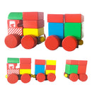 Colorful Baby Toddler Magnetic Train Toys Buliding Wooden Blocks Puzzle Game Educational Stacking Toy