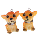 12 Pieces Resin Dog Doll Keychain Keyring Bag Purse Hanging Decor Kids Toy