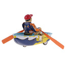 Retro WindUp Rowing Boat w/ Key Clockwork Metal Tin Toys Collectible Gifts-A