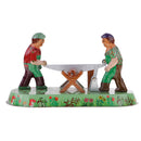 Novelty Retro Farmers Sawmilling Windup Toy Clockwork Metal Tin Collectibles