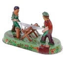 Novelty Retro Farmers Sawmilling Windup Toy Clockwork Metal Tin Collectibles