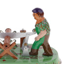 Novelty Retro Farmers Sawmilling Windup Toy Clockwork Metal Tin Collectibles