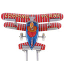 Tinplate Looping Plane Tin Toy Wind Up Clockwork Aricraft Kids Adults Toys