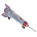 Retro Rocket Spaceship Model Clockwork Wind Up Tin Toy Collectible Gifts