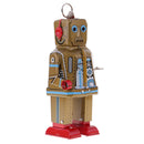 Gold Retro Wind Up Mechanical Robot Clockwork Tin Toy for Kid Children Adult