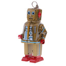 Gold Retro Wind Up Mechanical Robot Clockwork Tin Toy for Kid Children Adult