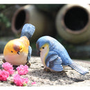 Resin 3'' Blue Bird Figurines Home Garden Ornament Decor - Assorted Set of 2