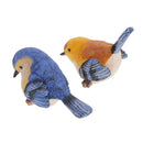 Resin 3'' Blue Bird Figurines Home Garden Ornament Decor - Assorted Set of 2