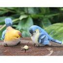 Resin 3'' Blue Bird Figurines Home Garden Ornament Decor - Assorted Set of 2