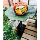 Hand Painted Vivid Orange Pumpkin Figurine For Backyard Lawn or Garden Decor 6.3inch