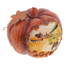 Hand Painted Vivid Orange Pumpkin Figurine For Backyard Lawn or Garden Decor 6.3inch