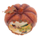 Hand Painted Vivid Orange Pumpkin Figurine For Backyard Lawn or Garden Decor 6.3inch