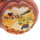 Hand Painted Vivid Orange Pumpkin Figurine For Backyard Lawn or Garden Decor 6.3inch