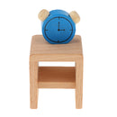 Wooden Dollhouse Miniature Accessories Blue Bedoom Furniture Set Kids Toys