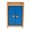 Wooden Dollhouse Miniature Accessories Blue Bedoom Furniture Set Kids Toys